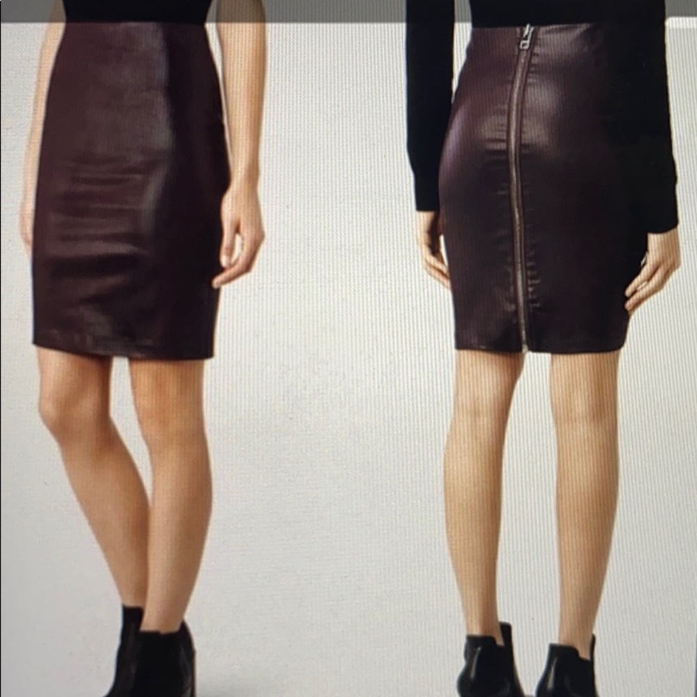 All saints mulberry leather pencil skirt